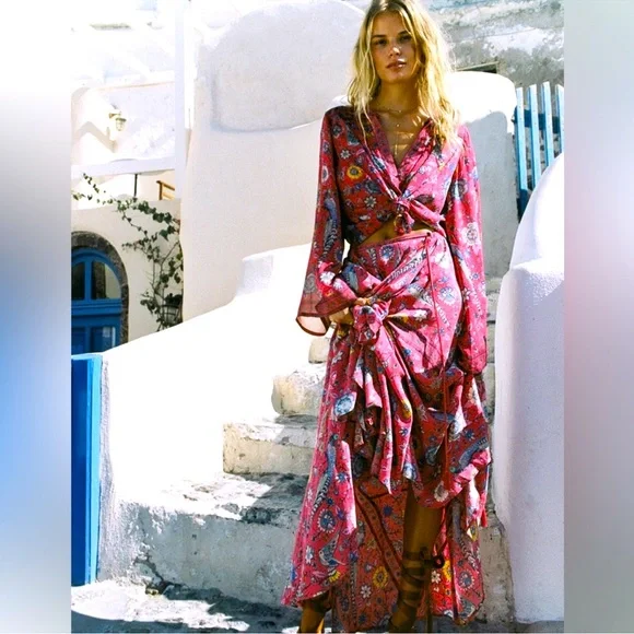 🌙SOLD✨Lovebird 🐦‍⬛Half Moon Skirt Rose - Picture 3 of 10